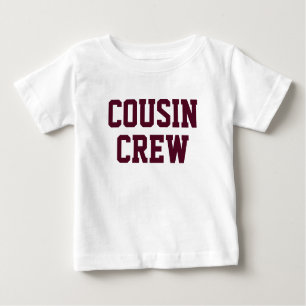 T-shirt Pour Bébé Équipage Cousin   Burgundy Matching Kids