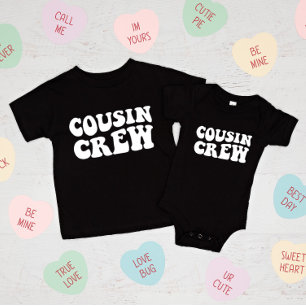 T-shirt Pour Bébé Équipage Cousin   Famille Black Matching
