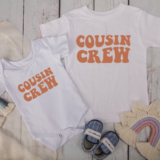 T-shirt Pour Bébé Équipage Cousin | Famille de jumelage Brown (Créateur téléchargé)