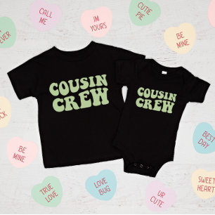 T-shirt Pour Bébé Équipage Cousin Famille de jumelage Olive