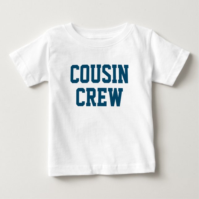 T-shirt Pour Bébé Équipage Cousin | Marine Blue Matching Kids (Devant)