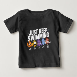 T-shirt Pour Bébé Équipage de poissons Just Keep Swimming