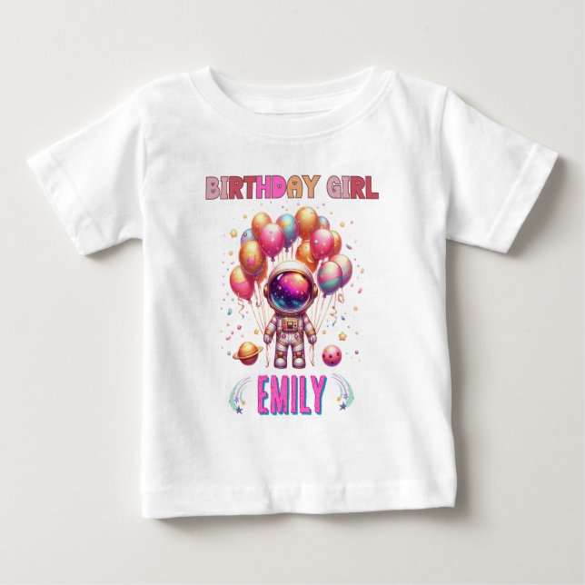 T-shirt Pour Bébé Équipage de vol pour filles de l'espace extra-atmo (Devant)