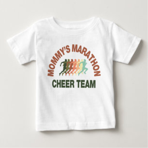 T-shirt Pour Bébé équipe d'acclamation du marathon de la maman