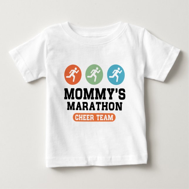 T-shirt Pour Bébé Équipe d'acclamation du marathon de la maman (Devant)