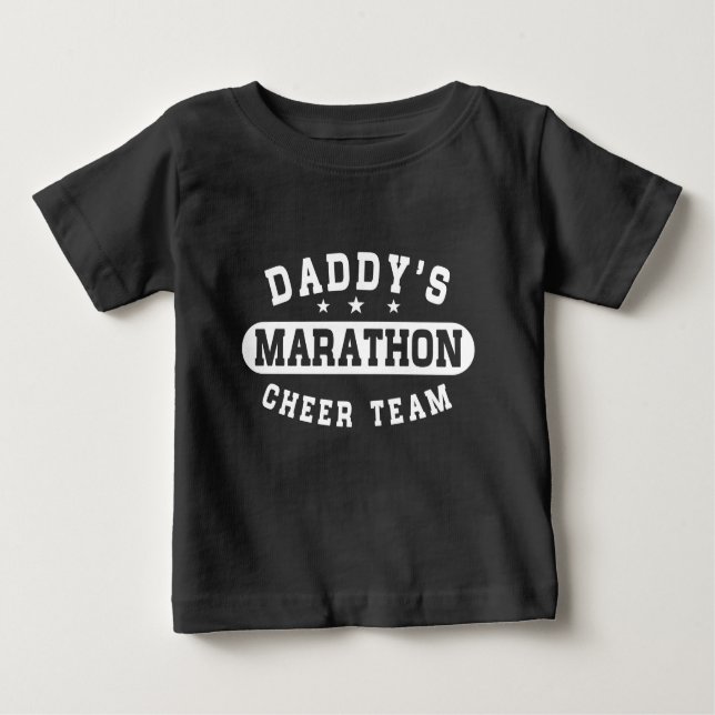 T-shirt Pour Bébé Équipe d'acclamation du marathon du papa (Devant)