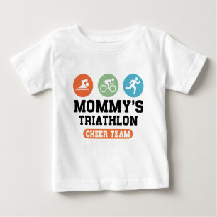 T-shirt Pour Bébé Équipe d'acclamation du triathlon de la maman