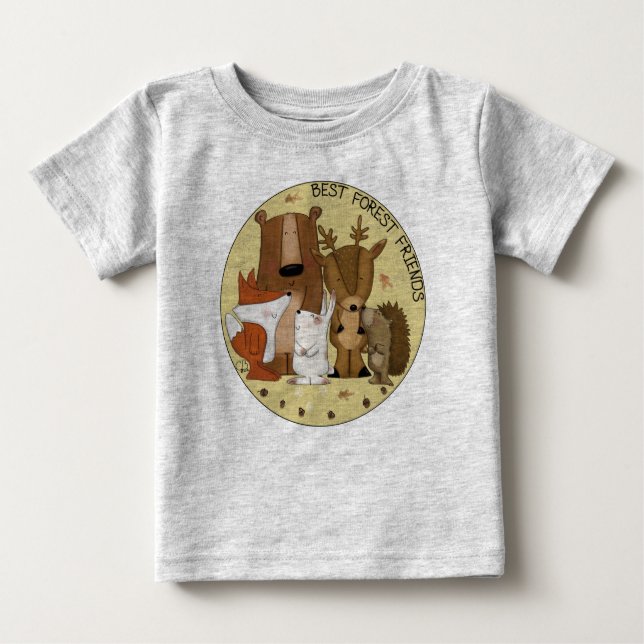 T-shirt Pour Bébé Équipe de bois - Meilleurs amis forestiers/ Indivi (Devant)