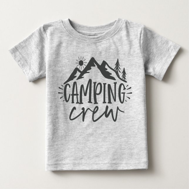 T-shirt Pour Bébé Équipe de camping de la Forêt Sunrise (Devant)
