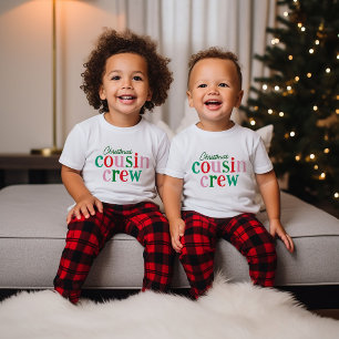 T-shirt Pour Bébé Équipe de cousins de Noël, tenue de famille assort