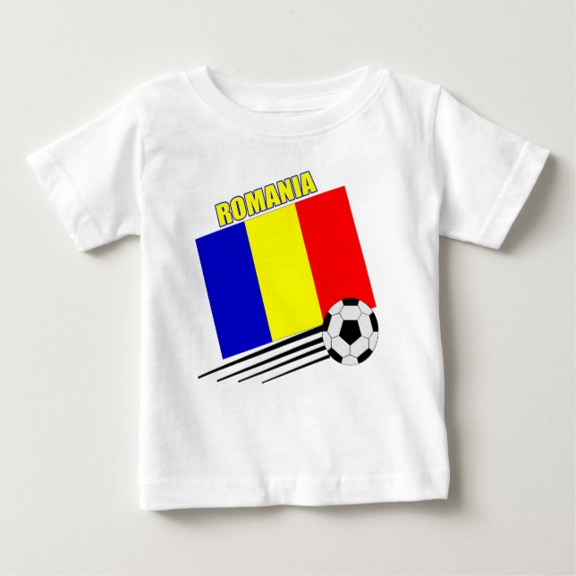 T-shirt Pour Bébé Équipe de football roumaine (Devant)