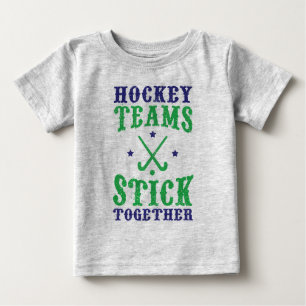 T-shirt Pour Bébé Équipe De Hockey Sur Terrain S'Accrochent