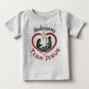 T-shirt Pour Bébé Équipe de la crèche de Noël de la famille Jesus