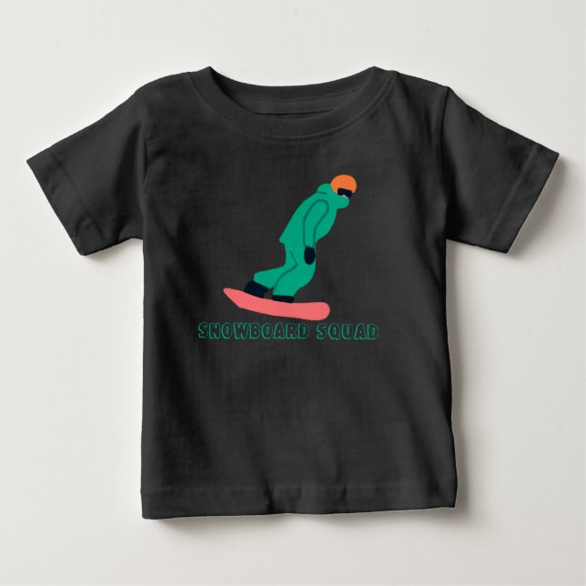T-shirt Pour Bébé Équipe Freeride Snowboard Snowboard (Devant)