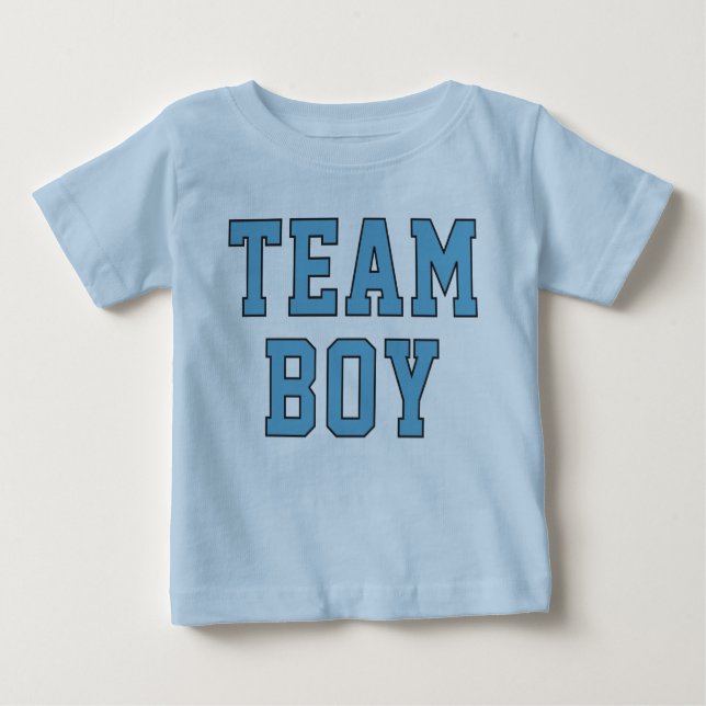 T-shirt Pour Bébé Équipe Garçon Bleu Bébé Fête de la révélation de g (Devant)