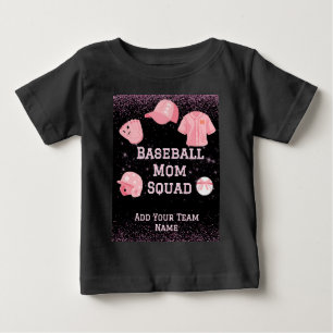T-shirt Pour Bébé Équipe personnalisée de mamans de baseball avec no