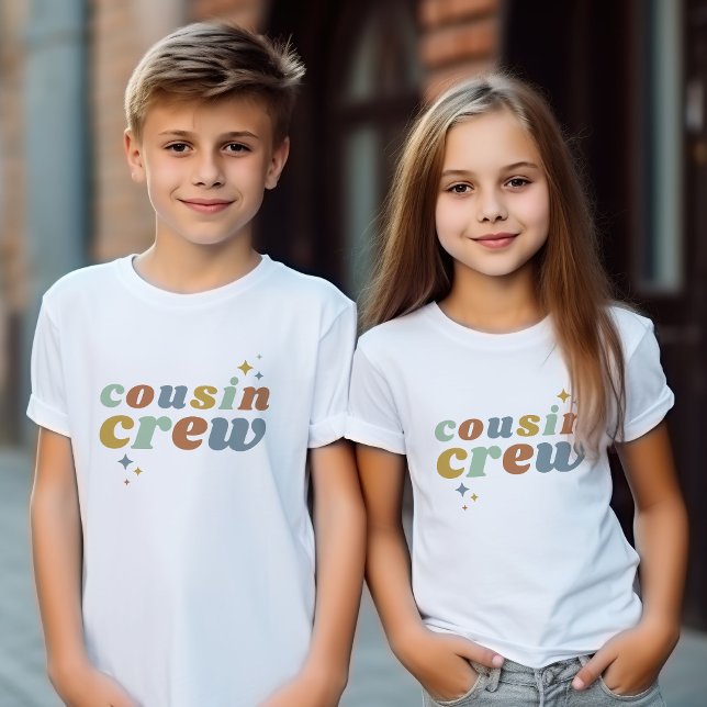 T-shirt Pour Bébé Équipe rétro Cousin | Enfants correspondants (Créateur téléchargé)