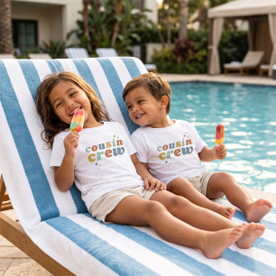 T-shirt Pour Bébé Équipe rétro Cousin Enfants correspondants