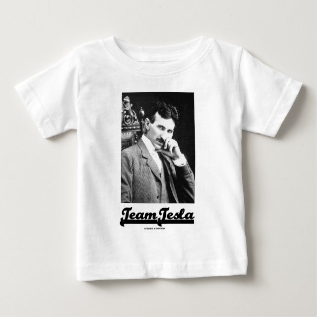 T-shirt Pour Bébé Équipe Tesla (Nikola Tesla) (Devant)