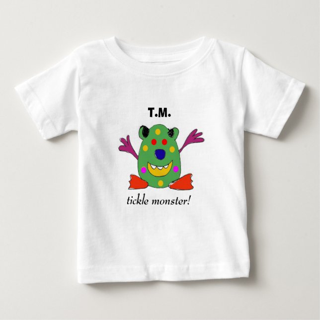 T-shirt Pour Bébé Équipement de bébé de monstre de chatouillement (Devant)