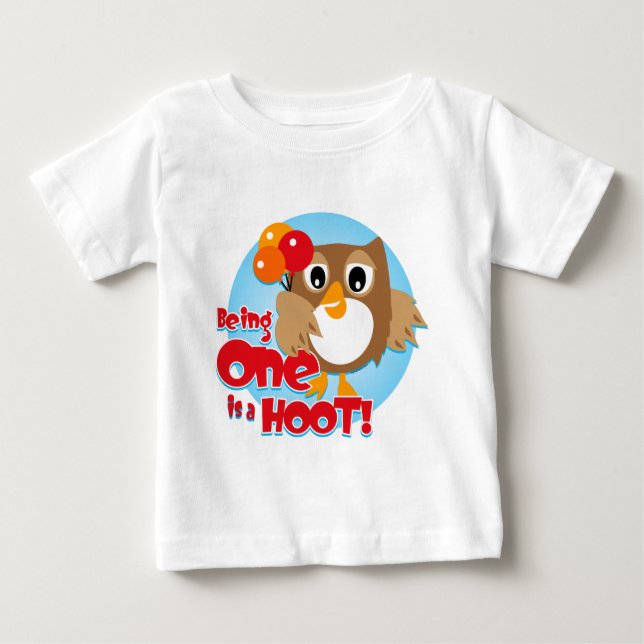 T-shirt Pour Bébé Ęr anniversaire de hibou (Devant)