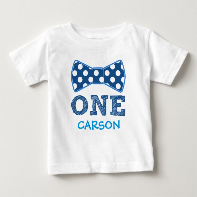 T-shirt Pour Bébé ęr anniversaire - nom fait sur commande - cravate (Devant)