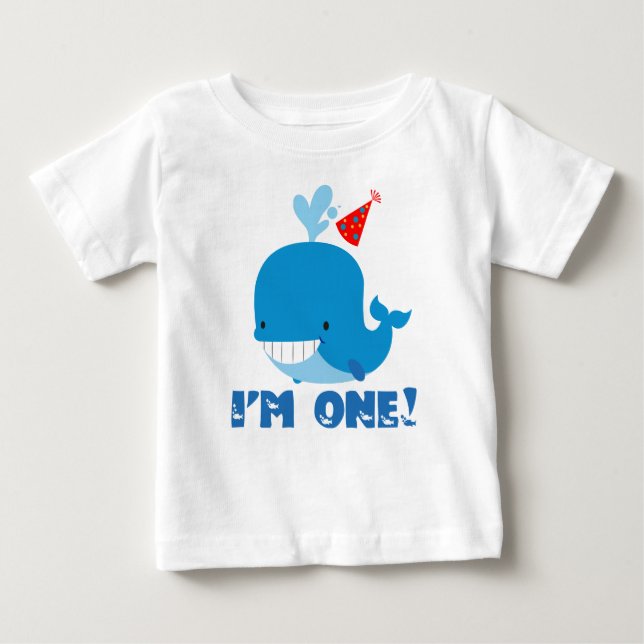 T-shirt Pour Bébé ęr Baleine d'anniversaire (Devant)