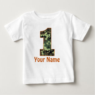 T-shirt Pour Bébé ęr Chemise de Camo personnalisée par anniversaire