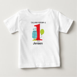 T-shirt Pour Bébé ęr Petit bleu de monstre d'anniversaire