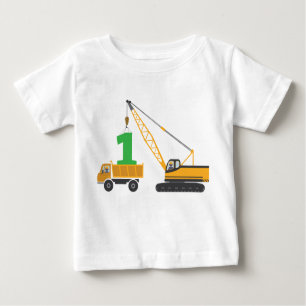 T-shirt Pour Bébé ęr Pièce en t de construction d'anniversaire