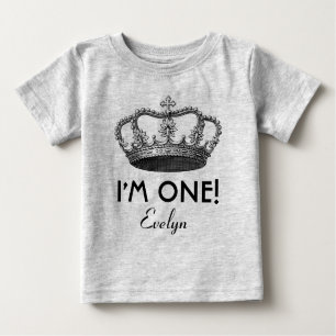 T-shirt Pour Bébé ęr Prince royal Crown d'anniversaire un an