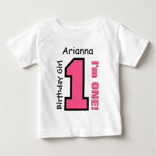 T-shirt Pour Bébé ęr ROSE de fille d'anniversaire un nom fait sur