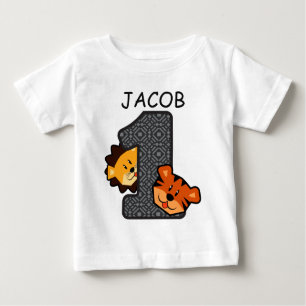 T-shirt Pour Bébé ęr Tigre et lion A1 de 1 an de léopard