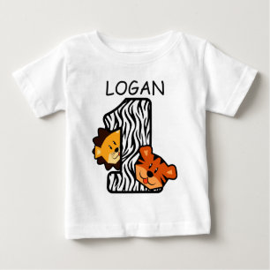 T-shirt Pour Bébé ęr Tigre et lion A7 de 1 an de ZÈBRE