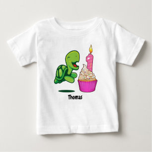 T-shirt Pour Bébé ęr Tortue d'anniversaire