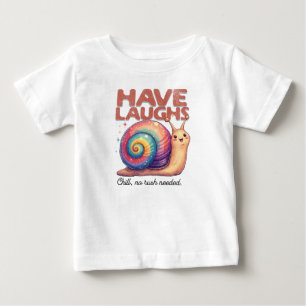 T-shirt Pour Bébé Escargot Arc-en-Ciel Mignon Inspirant Des Rires