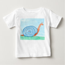 Escargot avec une coquille bleue