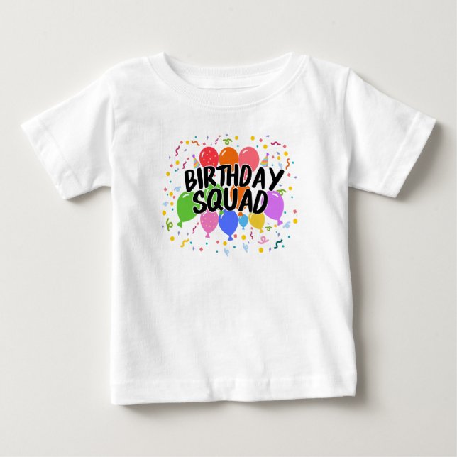 T-shirt Pour Bébé Escouade d'anniversaire (Devant)
