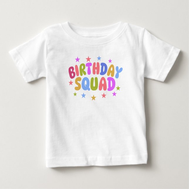 T-shirt Pour Bébé Escouade d'anniversaire (Devant)
