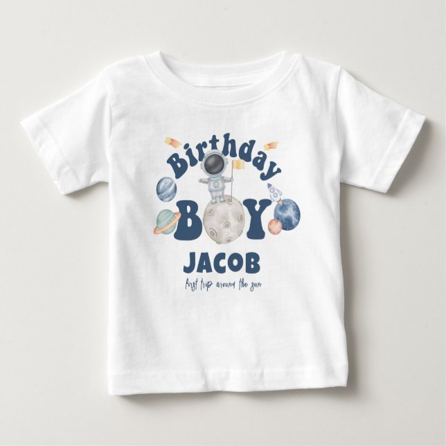 T-shirt Pour Bébé Espace extra-atmosphérique Premier voyage autour d (Devant)