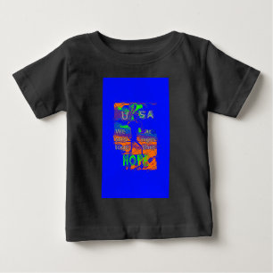 T-shirt Pour Bébé Espoir psychédélique des Etats-Unis : Art Blue Uni