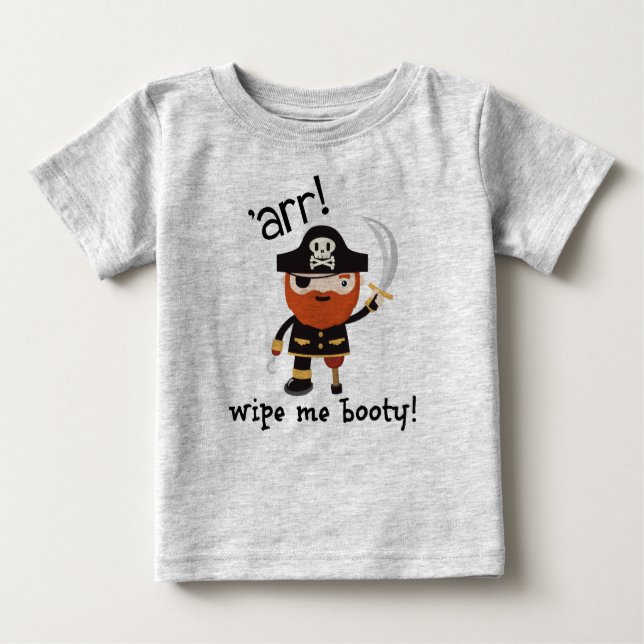 T-shirt Pour Bébé Essuie-moi Booty ! drôles de rameper bébé (Devant)