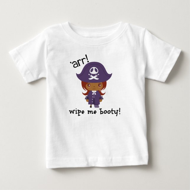 T-shirt Pour Bébé Essuie-moi Booty ! drôles de rameper bébé (Devant)