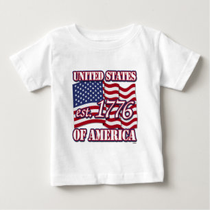 T-shirt Pour Bébé Est 1776 des Etats-Unis d'Amérique avec le drapeau