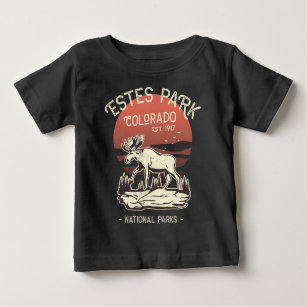 T-shirt Pour Bébé Estes Park Colorado National Park Moose Sunset