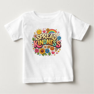 T-shirt Pour Bébé Étalez la gentillesse – Joli arc-en-ciel floral