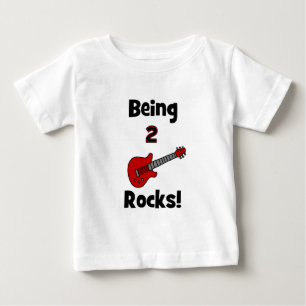T-shirt Pour Bébé Étant 2 roches !  avec la guitare