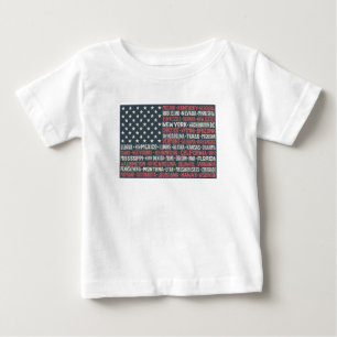 T-shirt Pour Bébé États et capitaux des Etats-Unis d'Amérique  