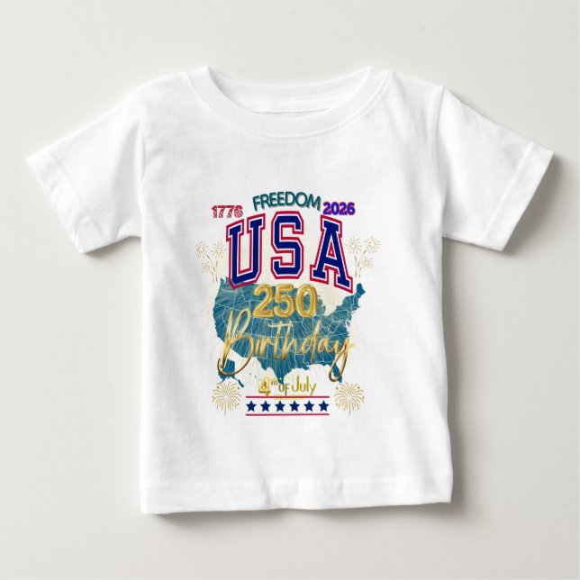 T-SHIRT POUR BÉBÉ ÉTATS-UNIS 250 ANS DE LIBERTÉ (Devant)