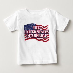 T-shirt Pour Bébé États-Unis d'Amérique avec drapeau en détresse